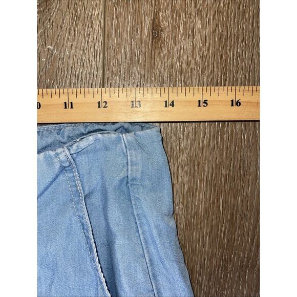 Joseph Ribkoff Sz 8 Wide-Leg Jeans Light Weight Baggy Light Wash Pleats 80s Y2K - Picture 4 of 13